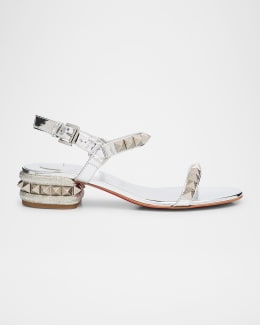 Ferragamo Ely Metallic T-Strap Sandals | Neiman Marcus