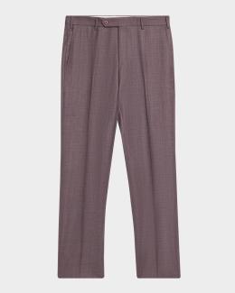Emporio Armani Men's Stretch Gabardine Flat-Front Trousers