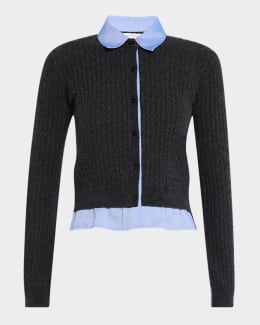 Veronica Beard Wilmer Contrast Trim Cardigan | Neiman Marcus Veronica Beard Wilmer Contrast Trim Cardigan | Neiman Marcus