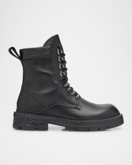 Christian Louboutin Men s Trapman Red Sole Leather Combat Boots Neiman Marcus
