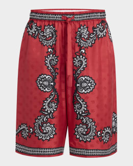 【関税&送料込】Givenchy Cream Silk Blend Shorts Givenchy Boy's 4G Drawstring Shorts, Size 8-14 | Neiman Marcus