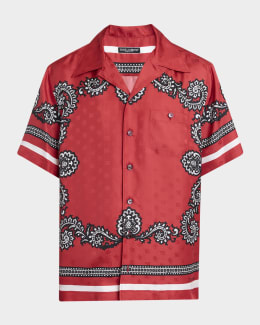 Etro Men's Ornate Floral Short-Sleeve Shirt | Neiman Marcus