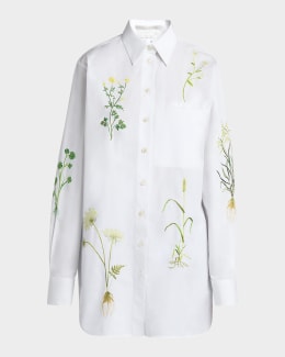 SO ME Floral Print Lace Button Down Shirt