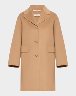 Valentino Garavani V Logo Collared Wool Coat | Neiman Marcus