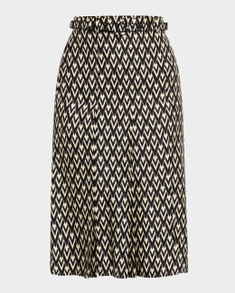 スカート Valentino Garavani Printed Viscose Skirt Valentino Garavani Leopard A-Line Wool Skirt - Bergdorf Goodman