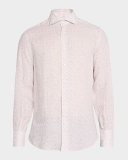 Ferragamo Men's Monogram Jacquard Dress Shirt | Neiman Marcus