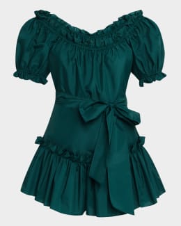 LoveShackFancy Stephania Floral Cotton Mini Dress | Neiman Marcus