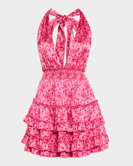 LoveShackFancy Deanna Halter Mini Dress | Neiman Marcus