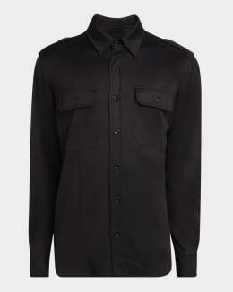 Tシャツ・カットソー TOM FORD FW25 Button-down shirt (JBL011JMS026 HB819) TOM FORD Men's Cotton Twill Western Shirt | Neiman Marcus