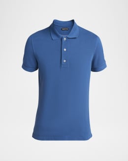 TOM FORD Men's Cotton Pique Polo Shirt | Neiman Marcus