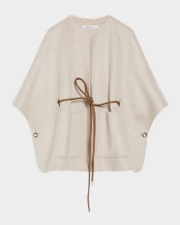 Max Mara Leticia Cashmere Button-Front Cape | Neiman Marcus