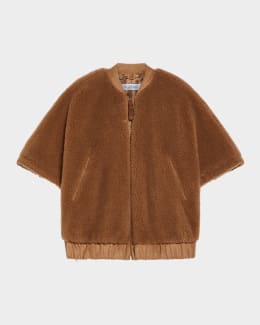MAX MARA LETICIA BOMBER CAPE マックスマーラ レティシア Lightweight cashmere cape, beige | 