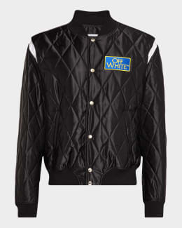 Dolce&Gabbana Men's Leopard-Print Leather-Trim Full-Zip Dolce&Gabbana Men's Leopard-Print Leather-Trim Full-Zip