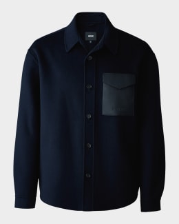 MONCLER｜ (8C00009 83927 041) Moncler Men's Full-Zip Twill Overshirt - Bergdorf Goodman