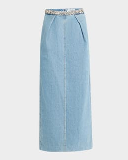 Burberry EKD Denim Mini Skirt | Neiman Marcus