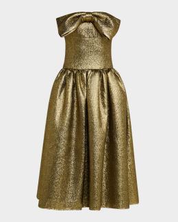green emerald velvet dress Gold Lurex Knit Maxi Dress – self-portrait-US