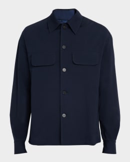 Brunello Cucinelli Men's Wool-Cashmere Western Overshirt