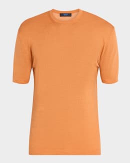Tシャツ・カットソー MOSCHINO COUTURE Men T-shirt Brown 07027645 1103 Moschino Men's T-Shirt with Shoulder Taping | Neiman Marcus