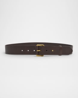 Saint Laurent YSL Cintura Box Leather Belt | Neiman Marcus