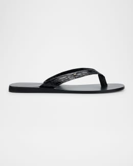 TOM FORD Men's Preston Smooth Leather Slide Sandals | Neiman