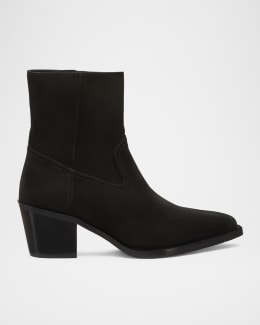 Tory Burch T-Lock Heeled Leather Ankle Boots | Neiman Marcus