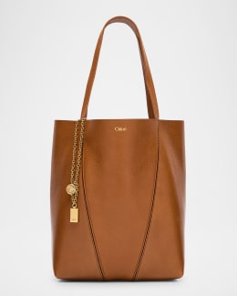 Chloe Logo Charms Tote Bag in Shiny Leather | Neiman Marcus