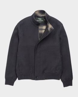 ブルゾン Golden  Deluxe Brand Wool Blend Bomber With Embroidered Golden Goose Men's Embroidered Compact Bomber Jacket