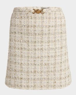 スカート JIL SANDER Women Mini Skirts J03MA0115 J18273 102 Beige Jil Sander Raw-Edge Trim Herringbone Mini Skirt | Neiman Marcus