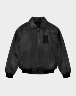 AVIREX Men's Trapunto Leather Jacket | Neiman Marcus