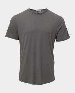 Prada Men's Shapeable Triangle and Label Cotton Crewneck T-Shirt