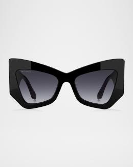 Etro Logo Mixed-Media Square Sunglasses | Neiman Marcus display picture 3