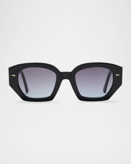AHLEM Villette Acetate & Nylon Rectangle Sunglasses | Neiman