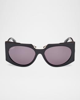 Max Mara Glimpse Oversized Acetate Butterfly Sunglasses 