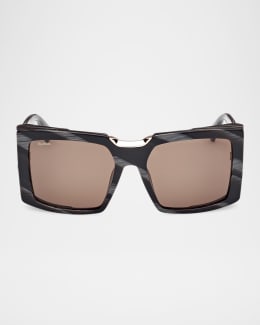Prada Logo Acetate Butterfly Sunglasses | Neiman Marcus