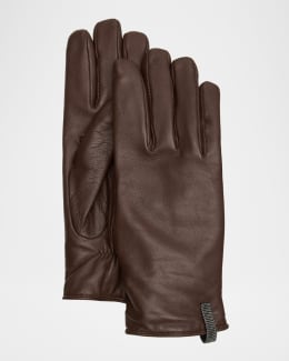 関税送料込★Saint Laurent アビエイターグローブ Saint Laurent Aviator Strappy Leather Gloves | Neiman Marcus