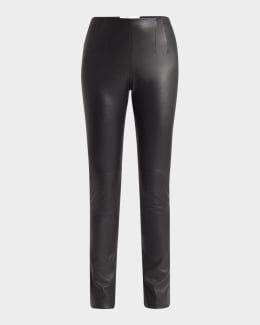 THE ROW Moto Leather Leggings | Neiman Marcus