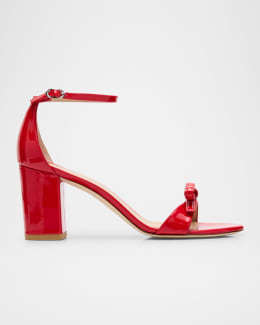 Stuart Weitzman Bliss Pearly Satin Ankle Strap Sandals Neiman Marcus