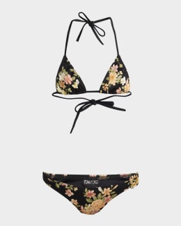 TOM FORD Leopard-Print Buckle Triangle Bikini Set | Neiman
