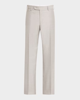 Giorgio Armani Men's Pleated Wool-Blend Suit Pants | Neiman