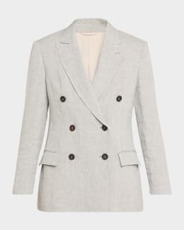 Brunello Cucinelli Cotton Linen Twill Single-Breasted Blazer