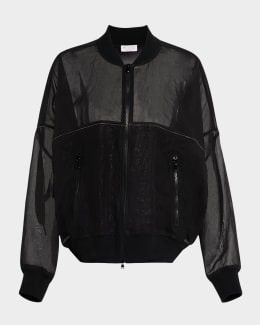Max Mara Strenna Mesh Zip Jacket | Neiman Marcus