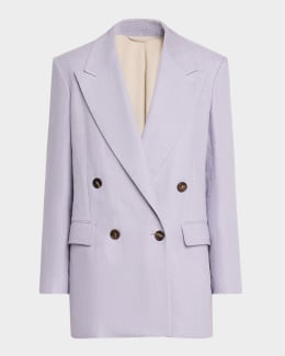 【関税＆送料込み】Brunello Cucinelli Linen Blend Double-Br BRUNELLO CUCINELLI Linen-blend blazer | NET-A-PORTER