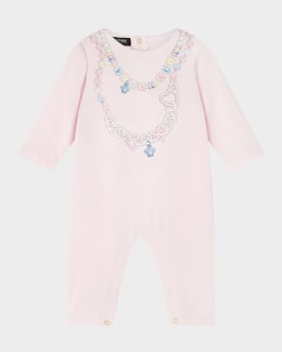 Kid's Logo-Print Jersey Onesie and Bib Set | Neiman Marcus