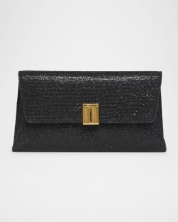 【関税送料込】The Row Mira Clutch in Leather Black Mira Clutch Black in Leather – The Row