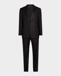 スーツ ARMANI MK Giorgio Armani Men's Silk-Lapel Micro-Pattern Suit | Neiman
