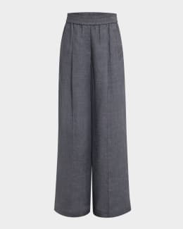 Brunello Cucinelli Piquet Fleece Wide-Leg Pull-On Tennis