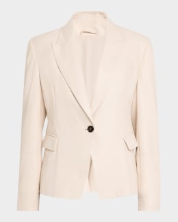 ジャケット a Ferretti Single-breasted Ice-colored jacket Alberta Ferretti Single-Breasted Ice-Colored Jacket in Grey