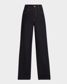 Prada Wide-Leg Denim Jeans | Neiman Marcus