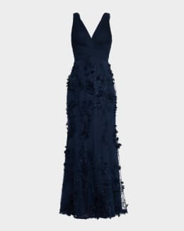 green emerald velvet dress Aidan Mattox Embellished Embroidered Evening Dress main image 1