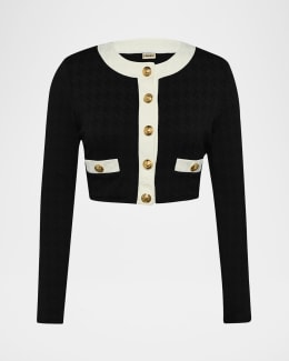 Theory Regal Merino Wool Cropped Cardigan | Neiman Marcus